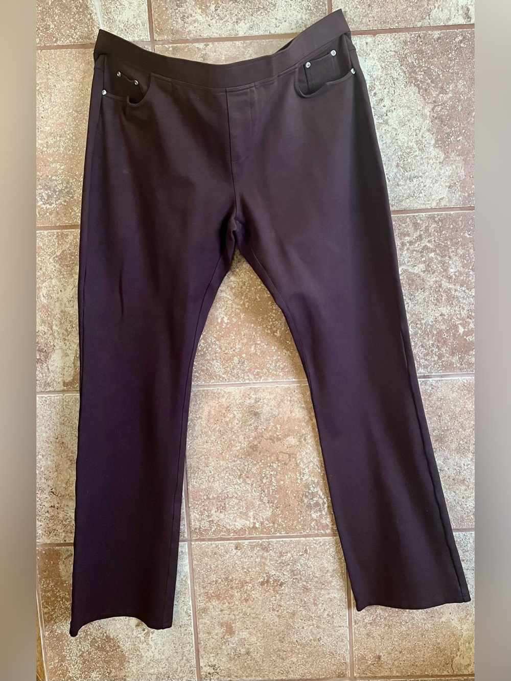 Double D Ranch Women’s Brown Western Style Dress Pants Pull On Size 1X